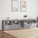 skænk med LED-lys 283x37x67 cm grå sonoma-eg
