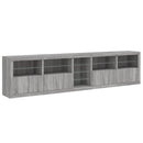 skænk med LED-lys 283x37x67 cm grå sonoma-eg