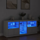 skænk med LED-lys 162x37x67 cm hvid