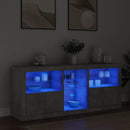 skænk med LED-lys 162x37x67 cm betongrå
