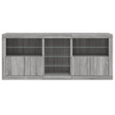 skænk med LED-lys 162x35x75 cm grå sonoma-eg