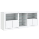 skænk med LED-lys 181,5x37x67 cm hvid