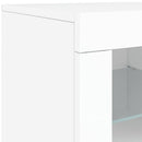 skænk med LED-lys 181,5x37x67 cm hvid