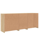 skænk med LED-lys 181,5x37x67 cm sonoma-eg