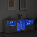 skænk med LED-lys 181,5x37x67 cm betongrå