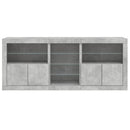 skænk med LED-lys 181,5x37x67 cm betongrå