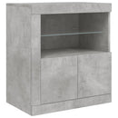 skænk med LED-lys 181,5x37x67 cm betongrå