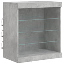 skænk med LED-lys 181,5x37x67 cm betongrå