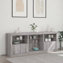 skænk med LED-lys 181,5x37x67 cm grå sonoma-eg