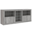 skænk med LED-lys 181,5x37x67 cm grå sonoma-eg