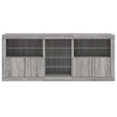 skænk med LED-lys 181,5x37x67 cm grå sonoma-eg