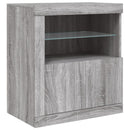 skænk med LED-lys 181,5x37x67 cm grå sonoma-eg