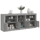 skænk med LED-lys 181,5x37x67 cm grå sonoma-eg
