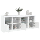 skænk med LED-lys 164x37x67 cm hvid
