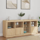 skænk med LED-lys 164x37x67 cm sonoma-eg