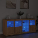 skænk med LED-lys 164x37x67 cm sonoma-eg