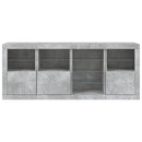 skænk med LED-lys 164x37x67 cm betongrå
