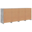 skænk med LED-lys 164x37x67 cm betongrå