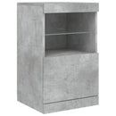skænk med LED-lys 164x37x67 cm betongrå