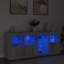 skænk med LED-lys 164x37x67 cm grå sonoma-eg