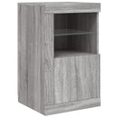 skænk med LED-lys 164x37x67 cm grå sonoma-eg