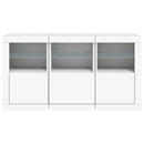 skænk med LED-lys 123x37x67 cm hvid