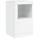 skænk med LED-lys 123x37x67 cm hvid