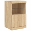 skænk med LED-lys 123x37x67 cm sonoma-eg