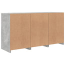 skænk med LED-lys 123x37x67 cm betongrå
