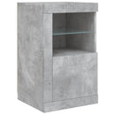 skænk med LED-lys 123x37x67 cm betongrå