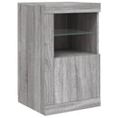 skænk med LED-lys 123x37x67 cm grå sonoma-eg