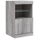 skænk med LED-lys 123x37x67 cm grå sonoma-eg