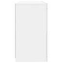skænk med LED-lys 142,5x37x67 cm hvid