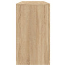skænk med LED-lys 142,5x37x67 cm sonoma-eg