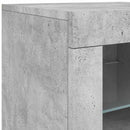 skænk med LED-lys 142,5x37x67 cm betongrå