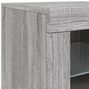 skænk med LED-lys 142,5x37x67 cm grå sonoma-eg