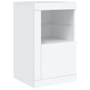 skænk med LED-lys 163x37x67 cm hvid