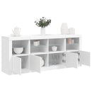 skænk med LED-lys 163x37x67 cm hvid