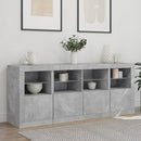 skænk med LED-lys 163x37x67 cm betongrå