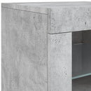 skænk med LED-lys 163x37x67 cm betongrå