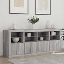 skænk med LED-lys 163x37x67 cm grå sonoma-eg