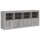 skænk med LED-lys 163x37x67 cm grå sonoma-eg