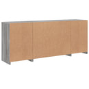 skænk med LED-lys 163x37x67 cm grå sonoma-eg