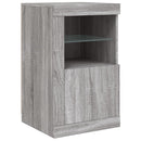 skænk med LED-lys 163x37x67 cm grå sonoma-eg