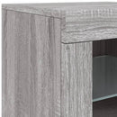 skænk med LED-lys 163x37x67 cm grå sonoma-eg