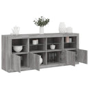skænk med LED-lys 163x37x67 cm grå sonoma-eg