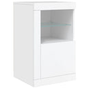 skænk med LED-lys 123x37x67 cm hvid
