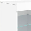 skænk med LED-lys 123x37x67 cm hvid