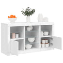 skænk med LED-lys 123x37x67 cm hvid