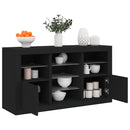 skænk med LED-lys 123x37x67 cm sort